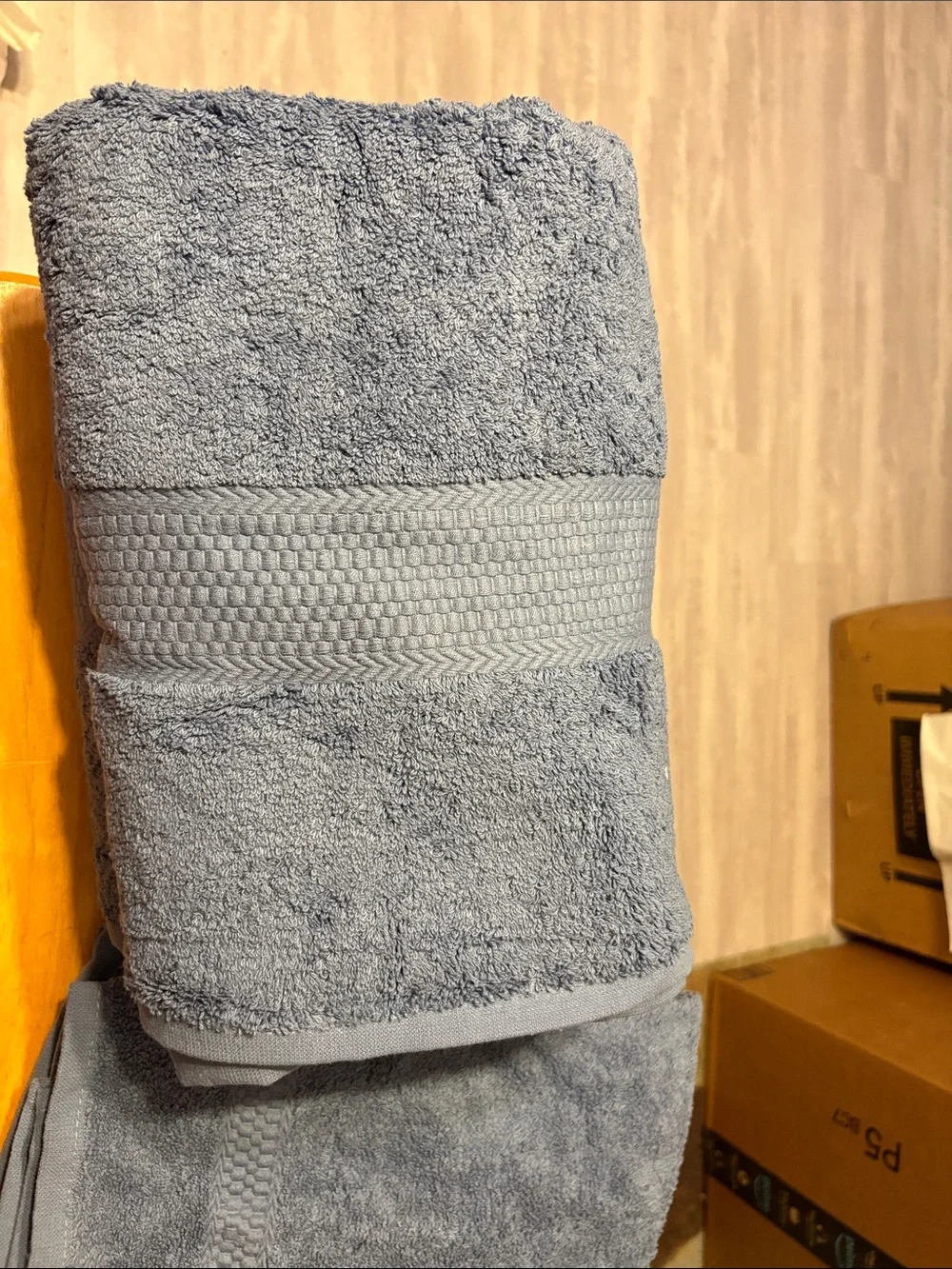 Plush Solid Bath Towel Set - Slate Blue six piece set
